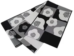 着物美人 送料込み 浴衣帯 長尺 日本製 半幅帯 半巾帯 細帯 四寸帯 夏帯 帯 浴衣帯黒 半幅帯黒 浴衣帯白 浴衣帯市松 半幅帯市松 浴衣帯くすみ 半幅帯くすみ 浴衣半幅帯 浴衣帯女性 半幅帯女性 浴衣帯女の子 【 黒 白系 市松梅 】m461205k