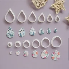 No.197【6個セット】クレイカッターセット ポリマークレイ/陶芸 抜き型 ドロップ