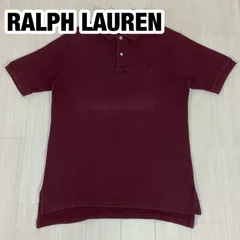 POLO BY RALPH LAUREN ポロバイラルフローレン 半袖ポロシャツ L ワイン 刺繍ポニー ロングテール 鹿の子生地 着丈75cm 肩幅44cm 身幅(脇下)51cm 袖丈24cm
