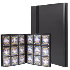 my&G カードファイル トレカ 9ポケット 360枚収納 固定バンド付き (ブラック) 0