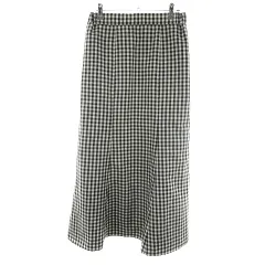 ニコアンド Niko and.. スカート フレア ロング 薄手 ギンガムチェック M 黒 白 ブラック ホワイト ボトムス /BT