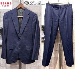 美品 BEAMS HEART ロロピアーナ バーズアイ スーツ ネイビー 46 メンズ 紺 LORO PIANA 41-17-0316-375