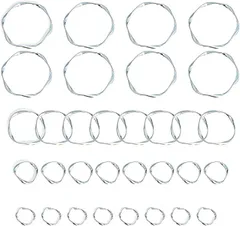 Copeflap アクセサリーパーツ フープ ひねり メタルパーツ ハンドメイド 4サイズ 32個(シルバー)