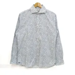 ビームスハート 長袖シャツ 総柄 トップス メンズ Lサイズ ホワイト×ネイビー BEAMS HEART 【中古】