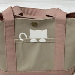 【可愛い！】猫ポケットのショルダーバッグ(ピンク)