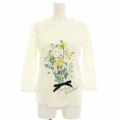 トゥービーシック TO BE CHIC Tシャツ カットソー フラワープリント ビジュー装飾 七分袖 40 白 ホワイト W5P03-729-02 /HN