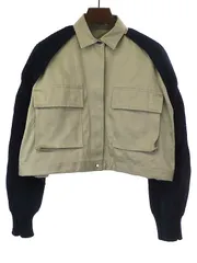 sacai サカイ 23SS Cotton Chino x Knit Blouson ドッキングブルゾン ベージュ 3のサムネイル