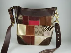 【USED/B】COACHコーチ■F10435■パッチワーク風ショルダーバッグ