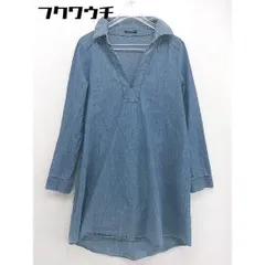 ◇ URBAN RESEARCH ROSSO ロッソ 長袖 膝丈 ワンピース サイズF ブルー系 レディース 【中古】 【1105310002290】のサムネイル