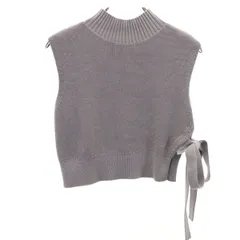 SNIDEL スナイデル 長袖 ハイネック ニットベスト 0 グレー レディース 古着