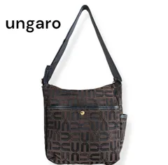 ungaro　ユーバイウンガロ　コットン　ショルダーバッグ　ブラウン　Ｕ総柄