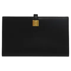 極美品✨エルメス ボックスカーフ 折り財布 カードケース ブラック 箱付き HERMES エルメス 二つ折り財布 ベアンミニ コインケース付き