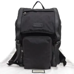 【本物保証】 布袋付 超美品 グッチ GUCCI GGナイロン リュックサック 510336 493075 バックパック ナイロン ブラック