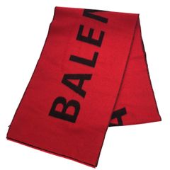 BALENCIAGA バレンシアガ ロゴマフラー  レッド