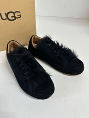 【新品未使用】 UGG 1019248 アグ レースアップムートンローカットスニーカー レディース W_BLAKE FUR BLACK US8 25cm