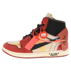 NIKE (ナイキ) ×OFF-WHITE THE 10 AIR JORDAN 1 CHICAGO ×オフホワイト ザテン エアジョーダン1 シカゴ ハイカットスニーカー AA3834-101 ホワイト/レッド US10.5/28.5cmのサムネイル