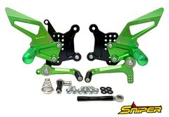 【アウトレット品】NINJA ZX-25R ZX-4R SE ストリート用 バックステップ 緑 クイックシフター装着車対応