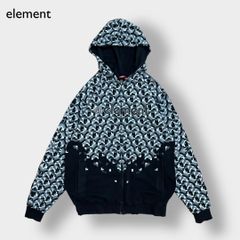 element 幾何学模様 柄物 ジップアップ パーカー プリント ロゴ 古着