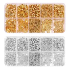 アクセサリー金具 約822個セット カニカン マルカン 9ピン ボールチップ つぶし玉 専用ケース付き DIY 手芸 手作りアクセサリー 基礎パーツ