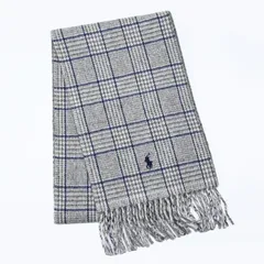 新品 ポロ ラルフローレン POLO RALPH LAUREN マフラー リバーシブル チェック柄 メンズ レディース 男女兼用 PC0945 033 グレー