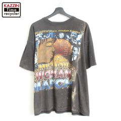 90s vintage MILLION WOMAN MARCH 半袖Ｔシャツ メンズ 表記Lサイズ