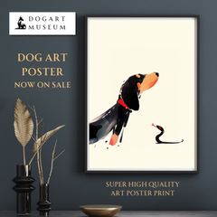 【福 寿（2025年） - ダックスフンド犬 No.3】ジークレー版画＊名入れOK！ 巳年・蛇・謹賀新年・賀正・新春・迎春・子犬・ペットロス・うちの子・記念日・アートポスター・犬の絵・犬のイラスト・ギフト・プレゼント