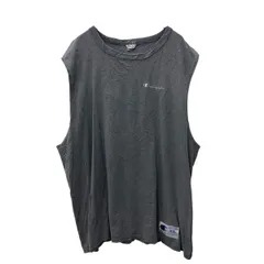 半袖 Champion ロゴタンクトップ 2XL グレー チャンピオン ビッグサイズ ノースリーブ ワンポイント 古着卸 アメリカ仕入 a704-5162