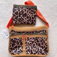 LeSportsac　ヒョウ柄　DELUXE BAG　新品ポーチ付　アニマル柄 X-girl エックスガール X-GIRL × LeSportsac レスポートサック