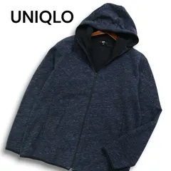 UNIQLO ユニクロ 秋冬 裏ボア★ 防風 防寒 ブロックテック フリースパーカー  Sz.XL メンズ 紺 ネイビー 大きいサイズ