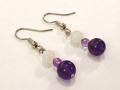 【年末SALE】水晶　ビーズ　ピアス　#E66