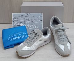 via SANGACIO×BRANDALISED/サンガッチョ×ブランダライズド/スニーカー/にゅ～ずMOM『BRANDALISED』/バンクシー/グレー×ホワイト×26cm