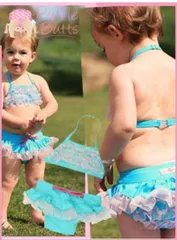 ★ラッフルバッツ★新品★U.S直輸入　ふりふり　ビキニ　ターコイズブルー&ピンク