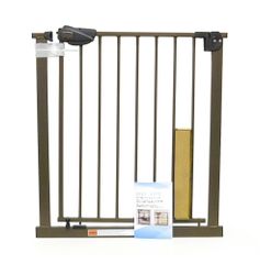 Seogva ベビーゲート ペットゲート スチールゲート ブラウン 突っ張り式 スチール製 取付幅約74～84cm 高さ78cm トリプルロック採用 ピーナッツロック オートクローズ 前後開閉OK 開放機能付き【中古/未使用品】【沖縄・離島配送不可】
