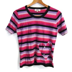 ソニアバイソニアリキエル ニット 半袖 ボーダー トップス レディース 40サイズ パープル系×ブラック系 SONIA by SONIA RYKIEL 【中古】