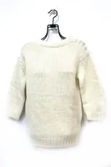 【お値下げ】【中古】Drawer ドゥロワー トップス レディ—ス ニット オフホワイト バックリボン サイズ1