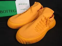 ■極美品■ BOTTEGA VENETA ボッテガヴェネタ RIPPLE ラバー×キャンバス スニーカー サイズ40(約25cm) シューズ オレンジ系 FB4095のサムネイル
