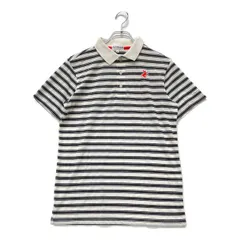 中古 メンズ ジャックバニー Jack Bunny!! 半袖ポロシャツ 4(M) 白×黒 ホワイト×ブラック ボーダー