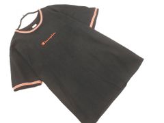 Champion チャンピオン ロゴ 刺繍 Tシャツ sizeXL/黒 ■◆ メンズ