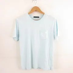 テットオム TETE HOMME Tシャツ 丸首 半袖 プリント 水色 L *A947のサムネイル
