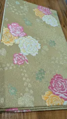 No.126【美品】袋帯 振•フォーマル袖向き ゴールド かわいい花柄