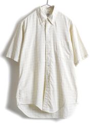 【お得なクーポン配布中!】 60s チェック コットン 半袖 ボタンダウンシャツ L ビンテージ ナチュラル