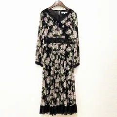 #anc スーパービューティー Super Beauty ワンピース 42 黒 マルチ 花柄 レース パワーネット ロング 大きいサイズ レディース [939099]