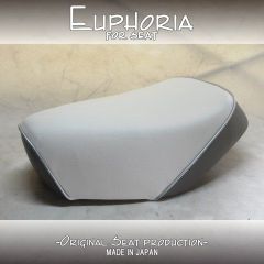 □【JOG ジョグ 2JA 3CP 3XX ジョグスポーツ】カスタムシート　白/グレー　パイピングシルバー《Euphoria》張替え済!! MK50114