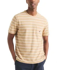 【送料無料】 ナウティカ メンズ Tシャツ トップス Men's Stripe Crewneck T-Shirt Sandy Bar