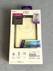 CIO ハイブリッドワイヤレスバッテリー 5,000mAh ホワイト 充電 マグネット
