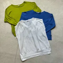 【3点まとめ売り】OPAQUE.CLIP オペークドットクリップ レディースMサイズ トップス ビビットカラー ニット 無地 ノースリーブ 長袖 七分袖 オフィス カジュアル シンプル