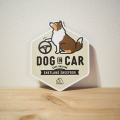 【シェットランド・シープドッグ】DOG IN CAR マグネットステッカー