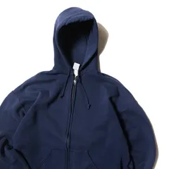 90's ラッセル ソリッドカラー フルジップ スウェット パーカー 紺 (XL) ネイビ スエット フード 無地 90年代 旧タグ オールド RUSSELL アメリカ古着 USED ビンテージ ヴィンテージ