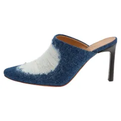 LOEWE (ロエベ) RIPPED DENIM STILETTO MULES リップド デニム スティレット ミュール パンプス インディゴ レディース 37 L815379X40のサムネイル