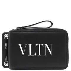 ヴァレンティノ VALENTINO 二つ折り財布 VLTN ネックストラップ ウォレット レザー ブラック シルバー金具 ロゴ 二つ折り 黒  WY2P0P90LVN【中古】のサムネイル